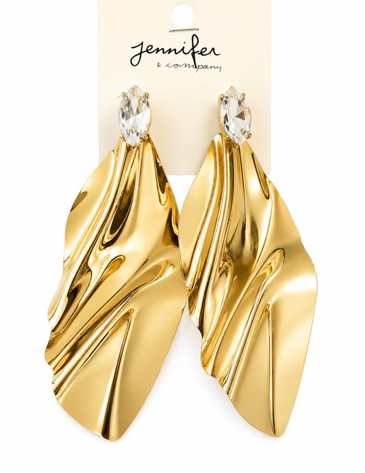 Golden Radiance Statement Earrings