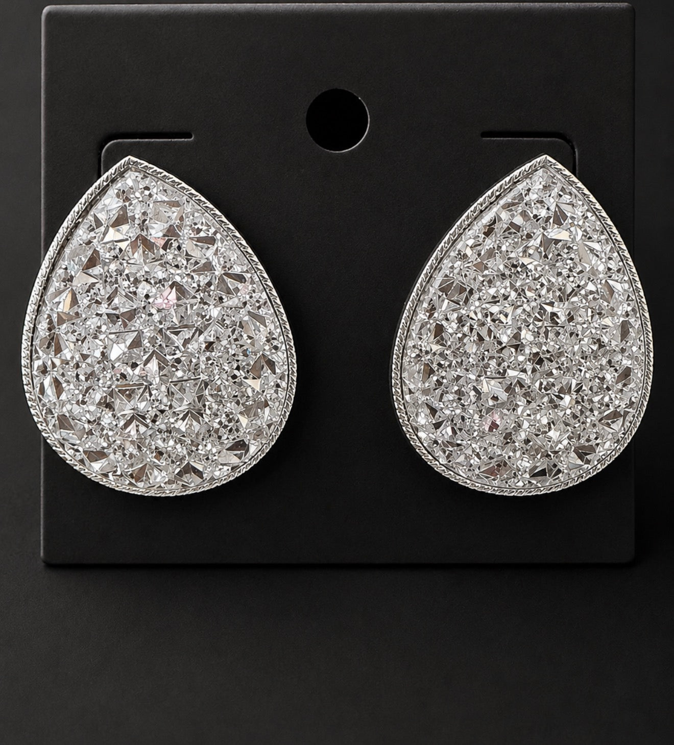 Large Stud Post Silver Earrings