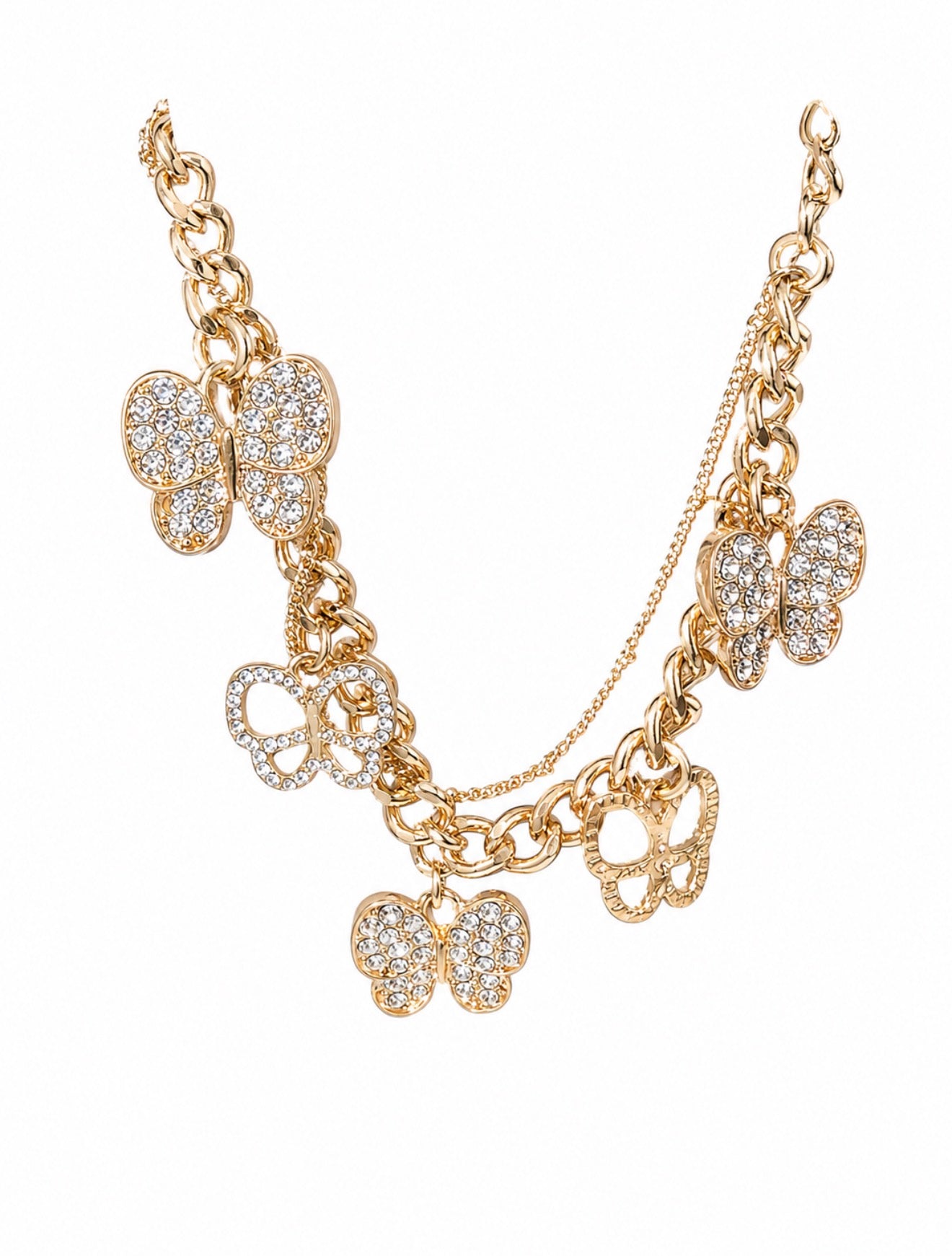 Gold Butterfly Charm Bracelet