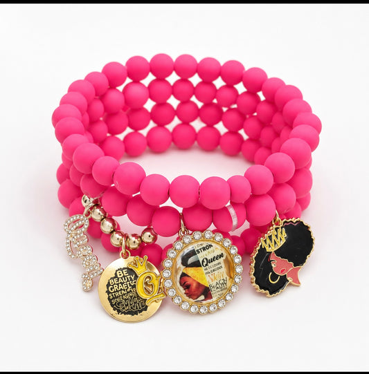 Pretty in Pink Queen Bracelet Stack 👑