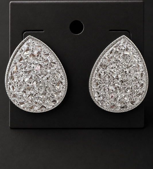 Large Stud Post Silver Earrings