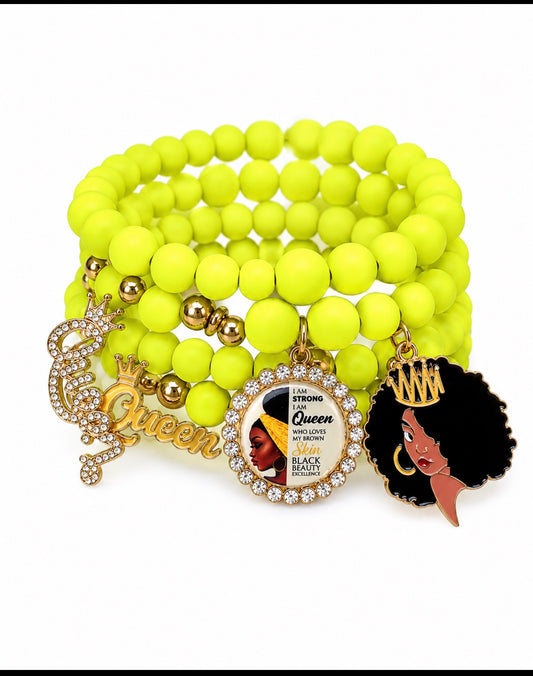 Neon Queen Charm Bracelet
