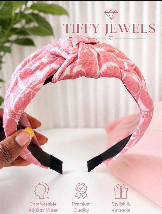 Pink and White Headband
